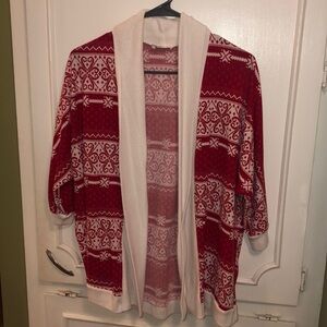Red and White cardigan